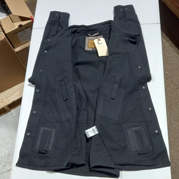 Concealed Carry Flannel Lined Canvas Shirt Jacket - Black | Large - Picture 4 of 7